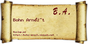 Bohn Arnót névjegykártya